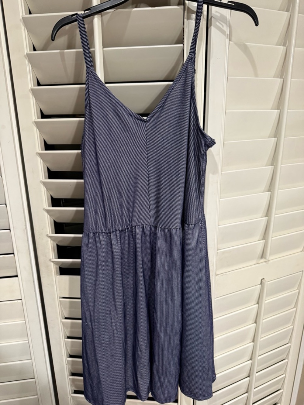 Striped Navy Blue Spaghetti Strap Sundress